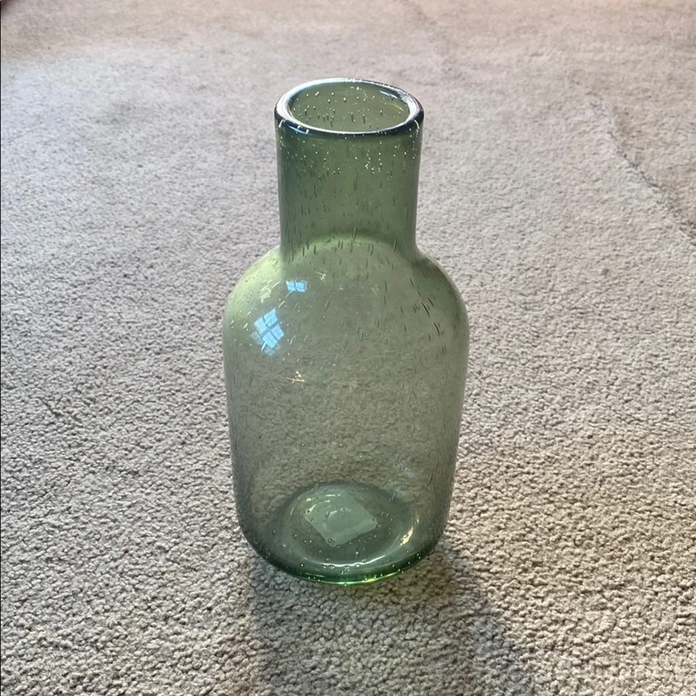 Pier 1 Green Glass Accent Vase
